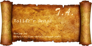 Tollár Antal névjegykártya